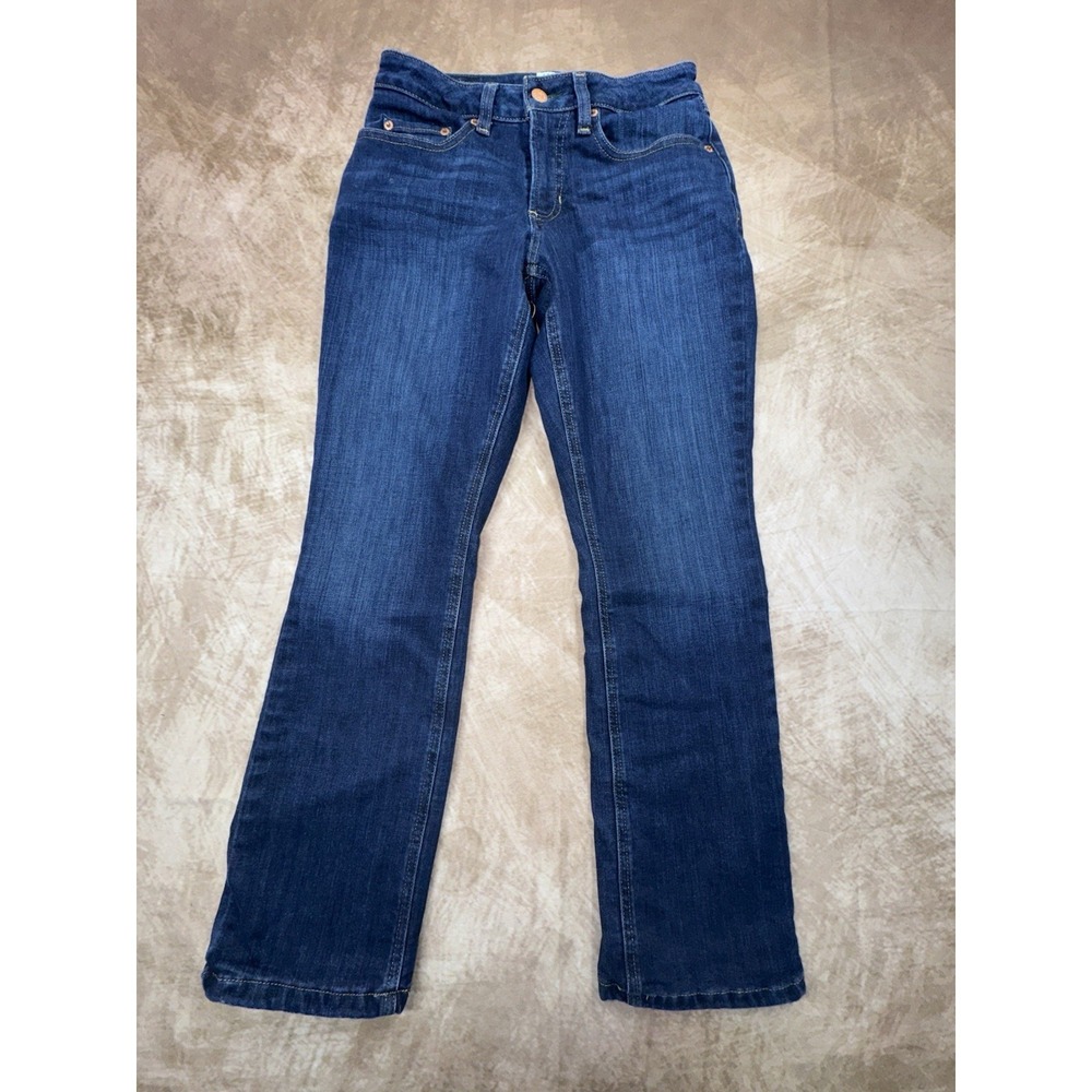 L.L.Bean 1912 Favorite Fit Flannel Lined Stretch Jeans Women's 2 Dark Wash 26x27